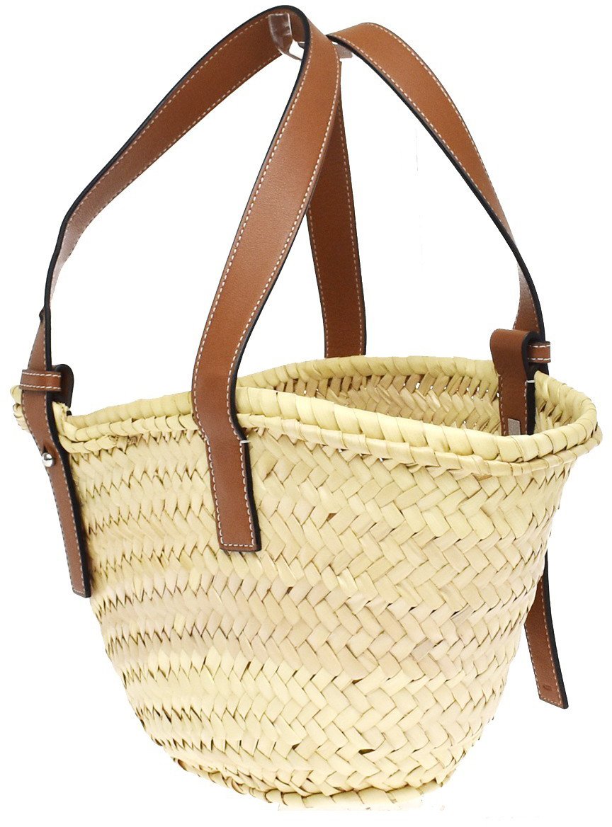 Loewe Basket Woven Raffia with Applique Medium