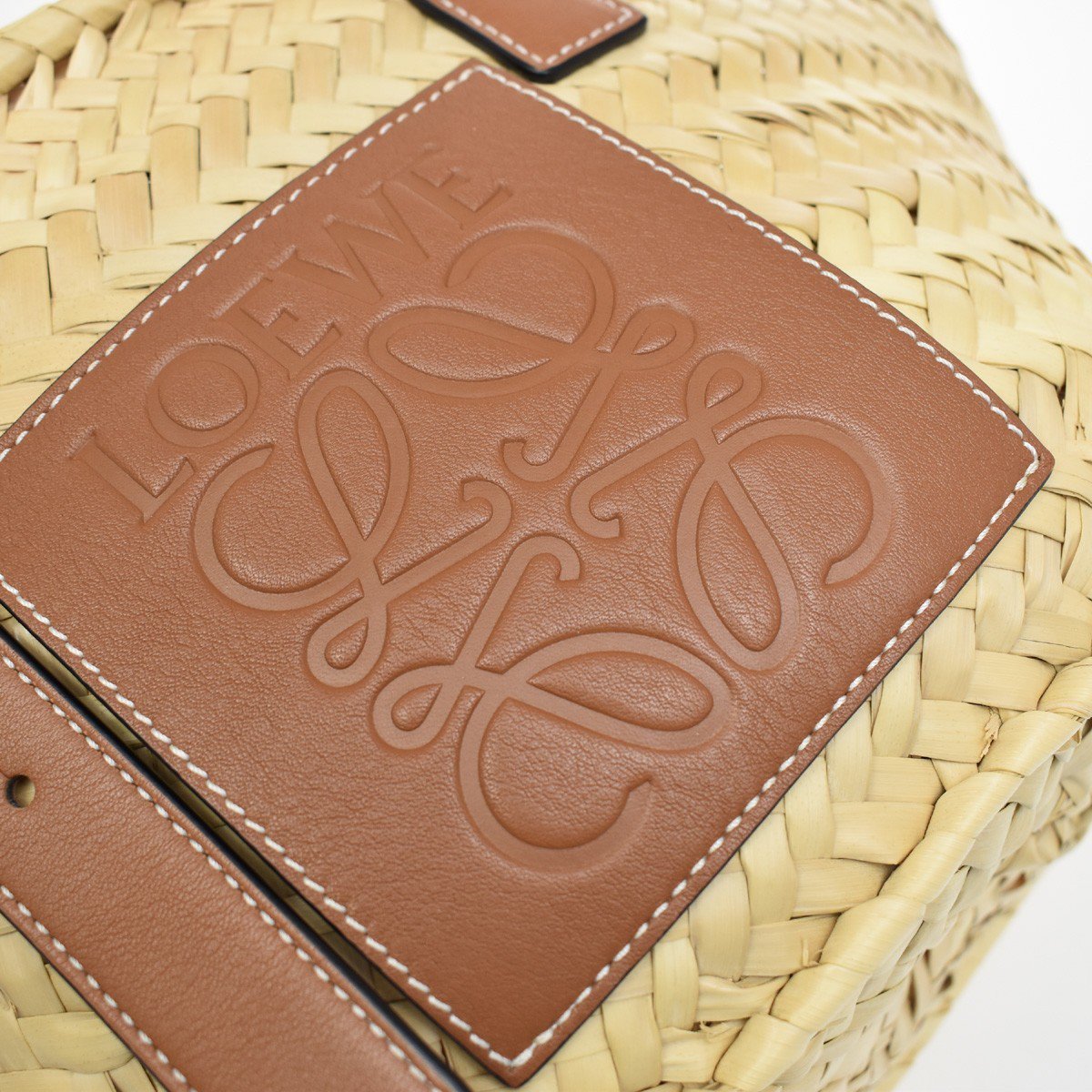 Loewe Basket Woven Raffia with Applique Medium