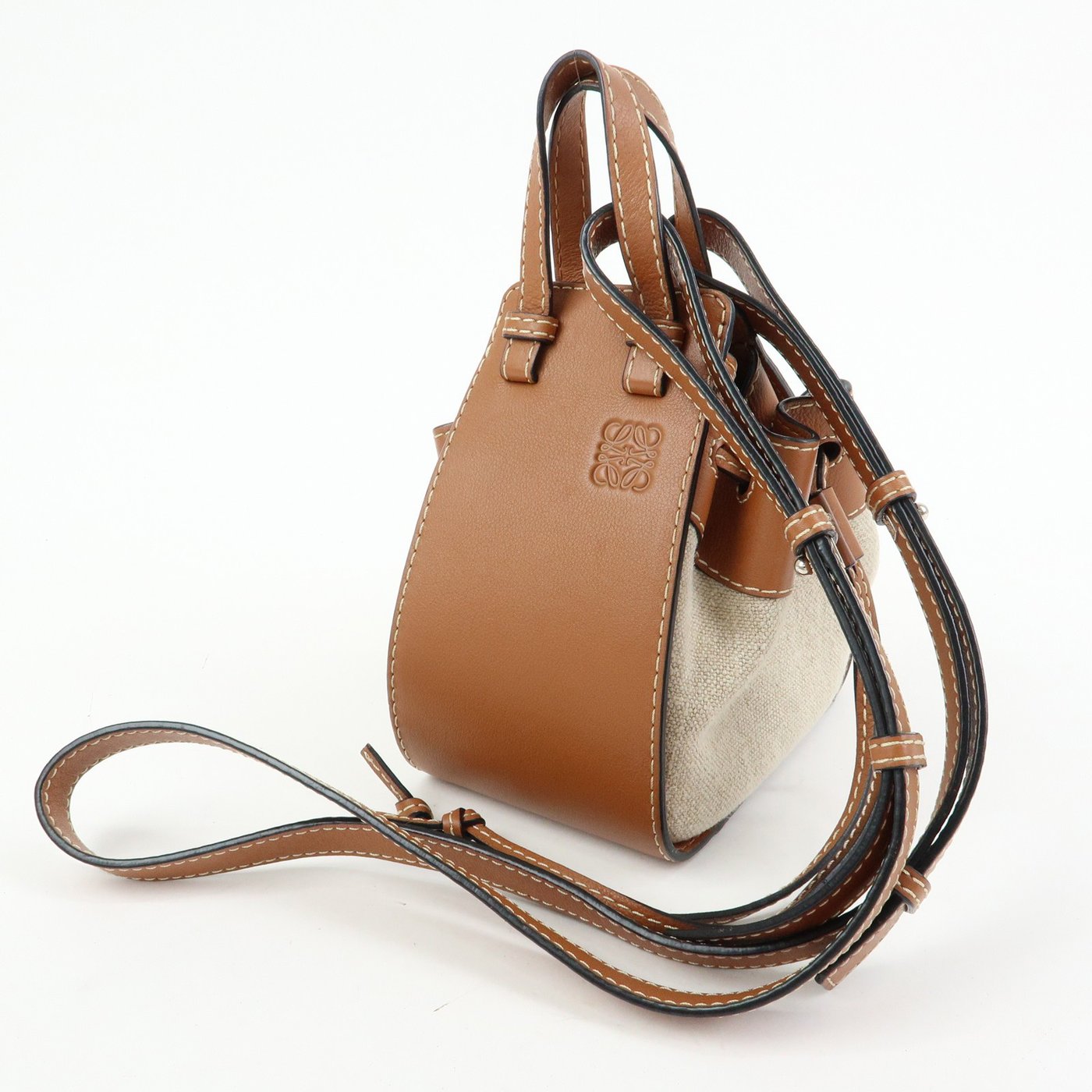 Loewe Hammock Leather and Canvas Mini