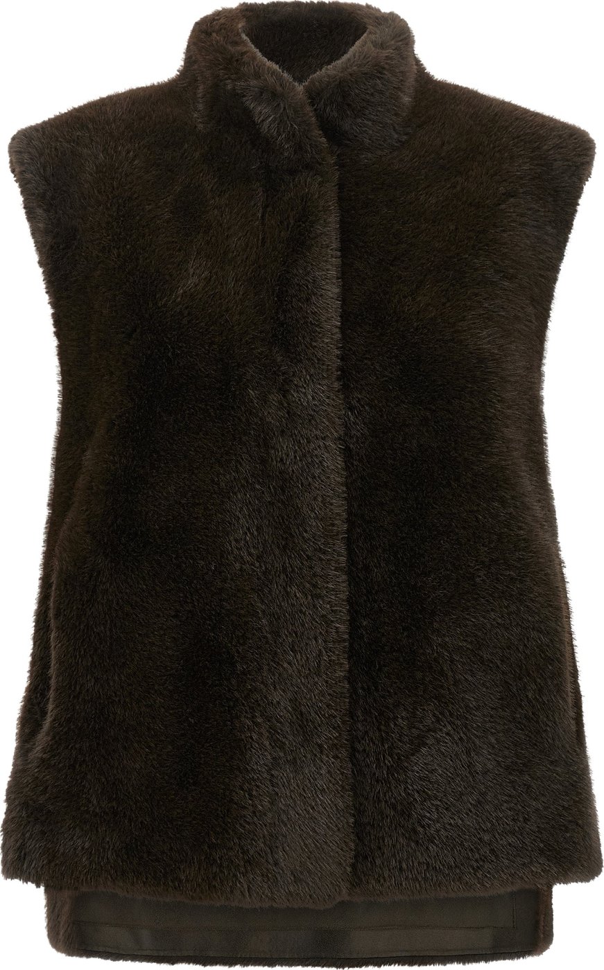 LOU ANDREA Brown Polyamide Sleeveless Jacket