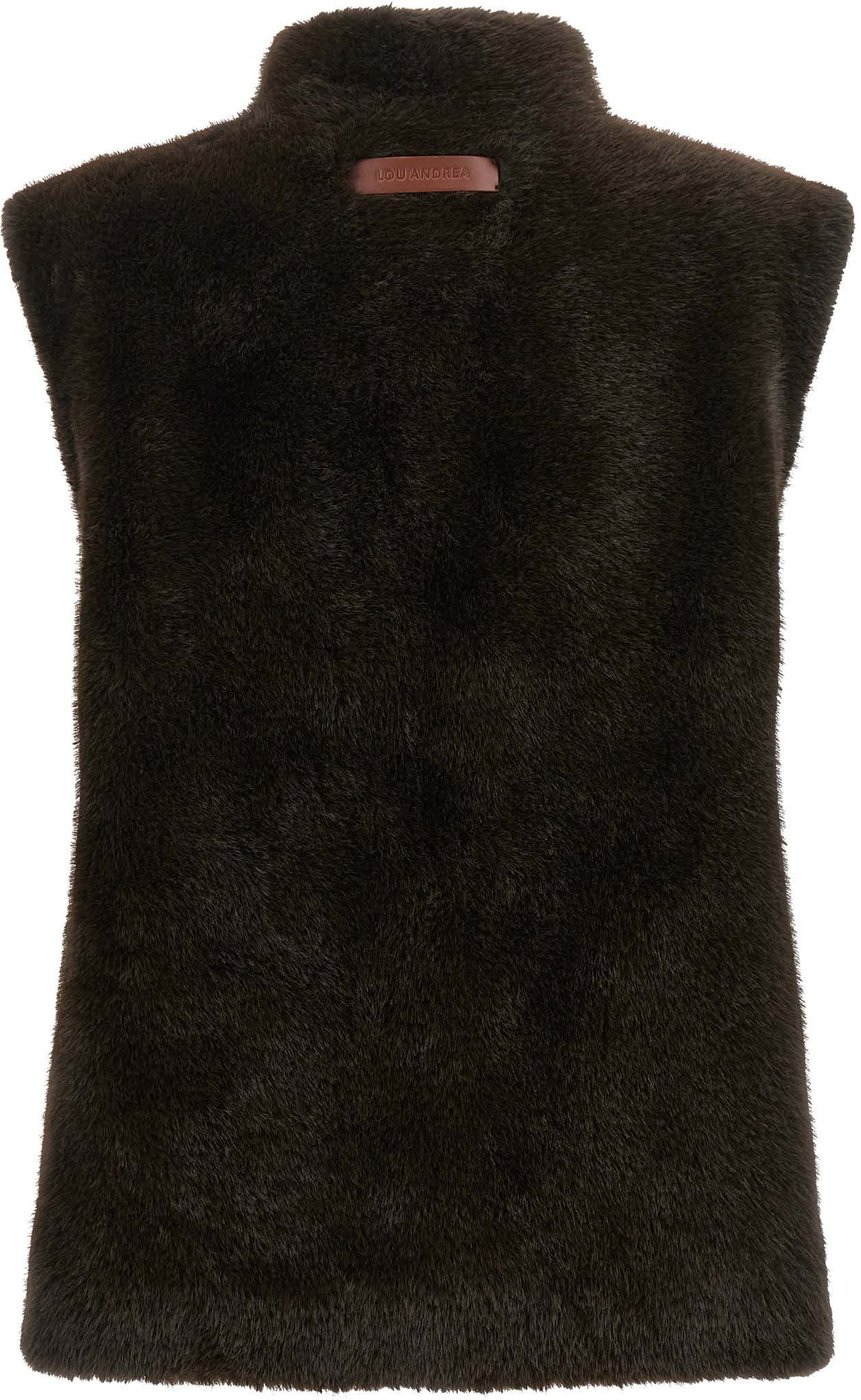 LOU ANDREA Brown Polyamide Sleeveless Jacket
