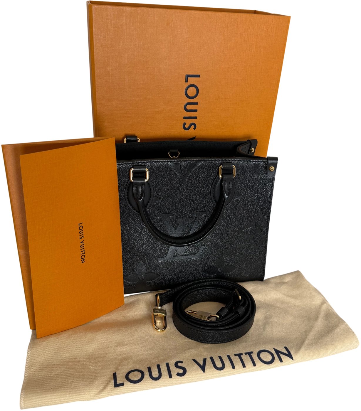 Louis Vuitton OnTheGo PM Monogram Empreinte Leather Black Gold