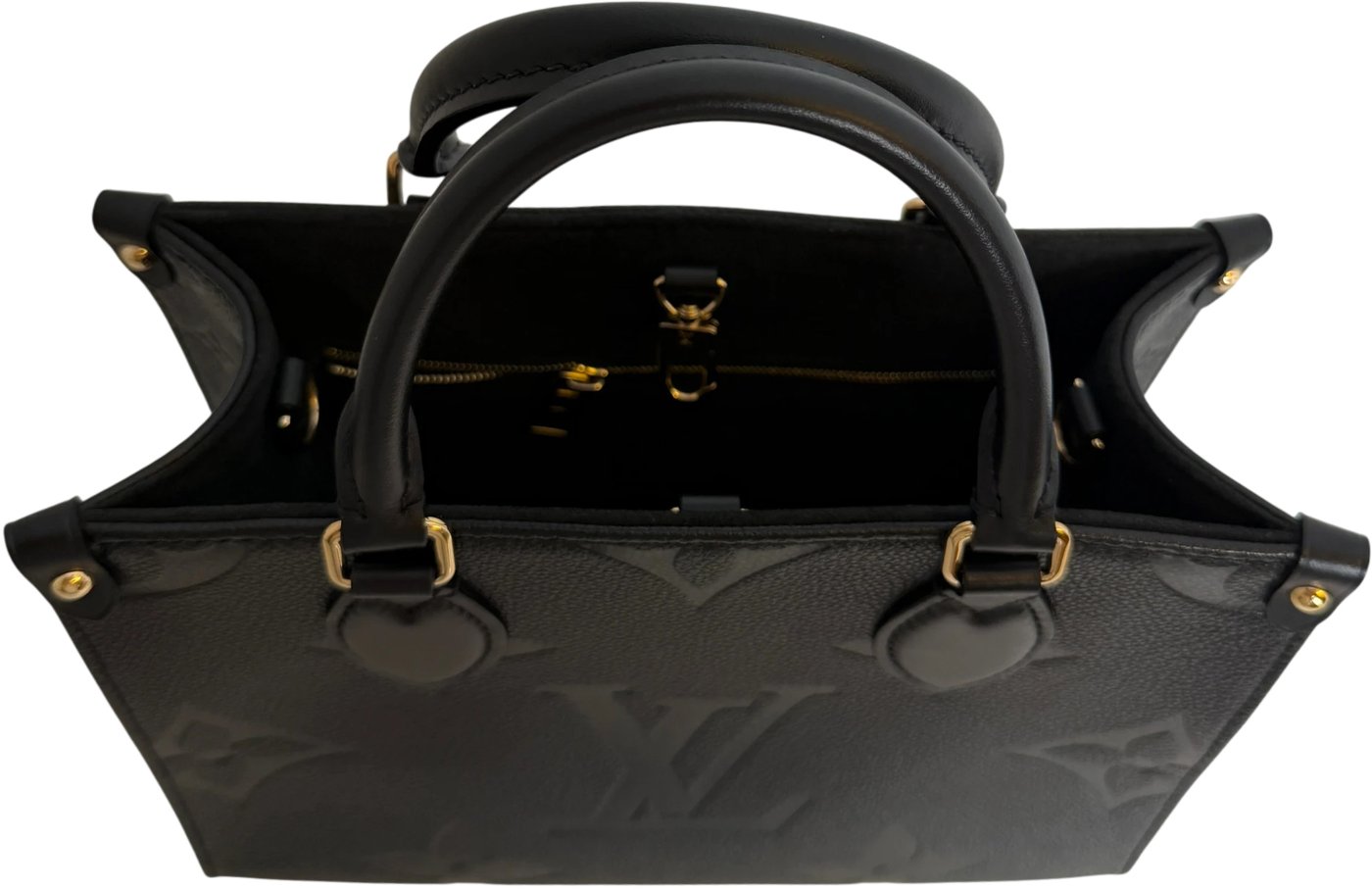 Louis Vuitton OnTheGo PM Monogram Empreinte Leather Black Gold