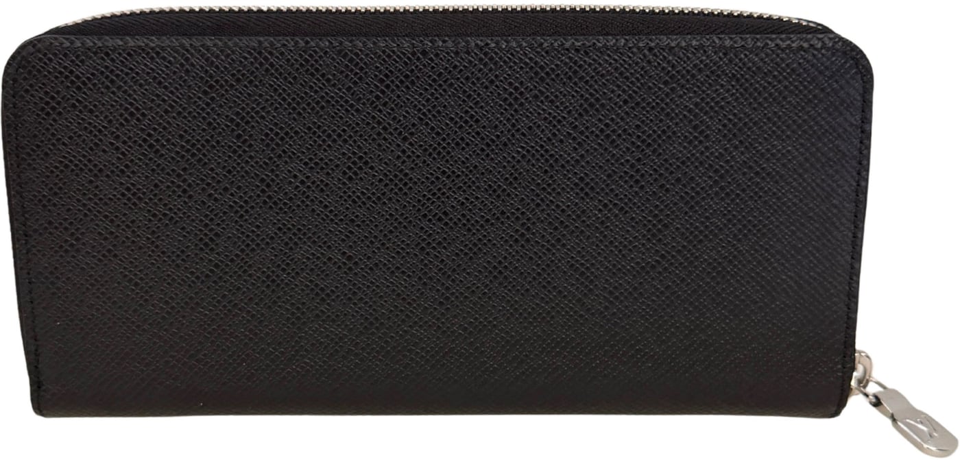 Louis Vuitton Zippy Wallet Vertical Taiga Leather Black Full Set