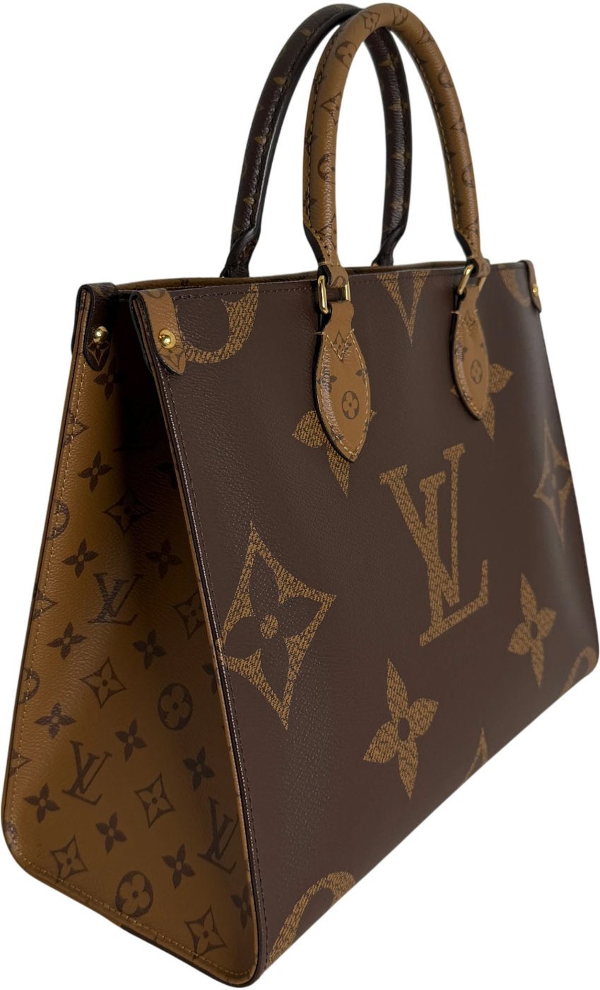 Louis Vuitton OnTheGo MM Monogram Giant Reverse Canvas Brown Gold