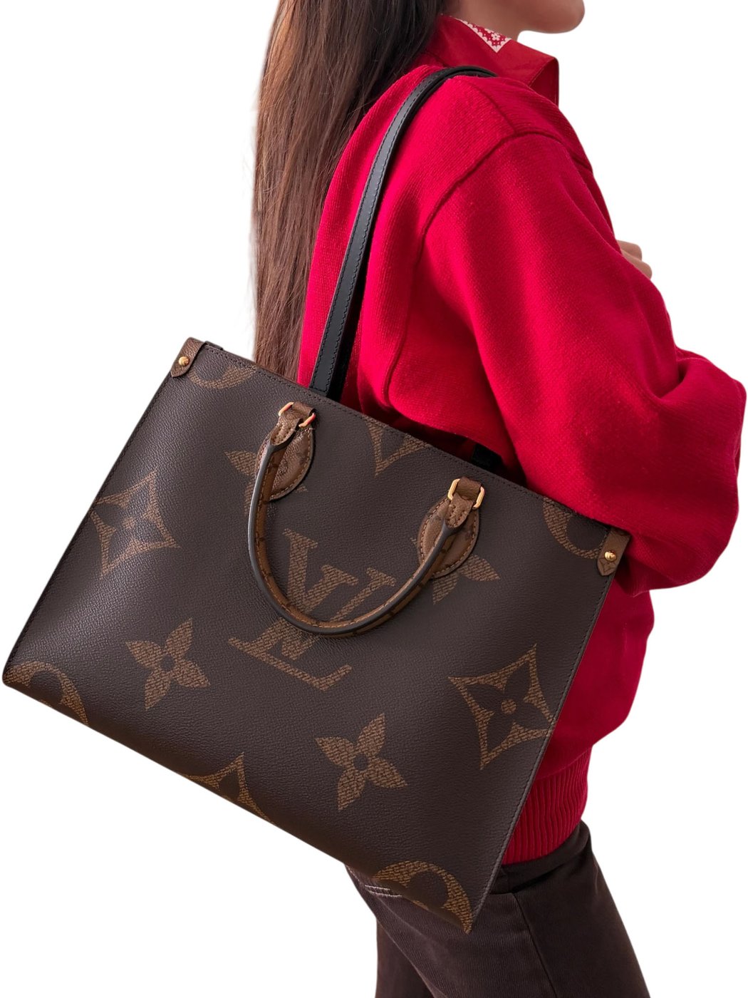 Louis Vuitton OnTheGo MM Monogram Giant Reverse Canvas Brown Gold