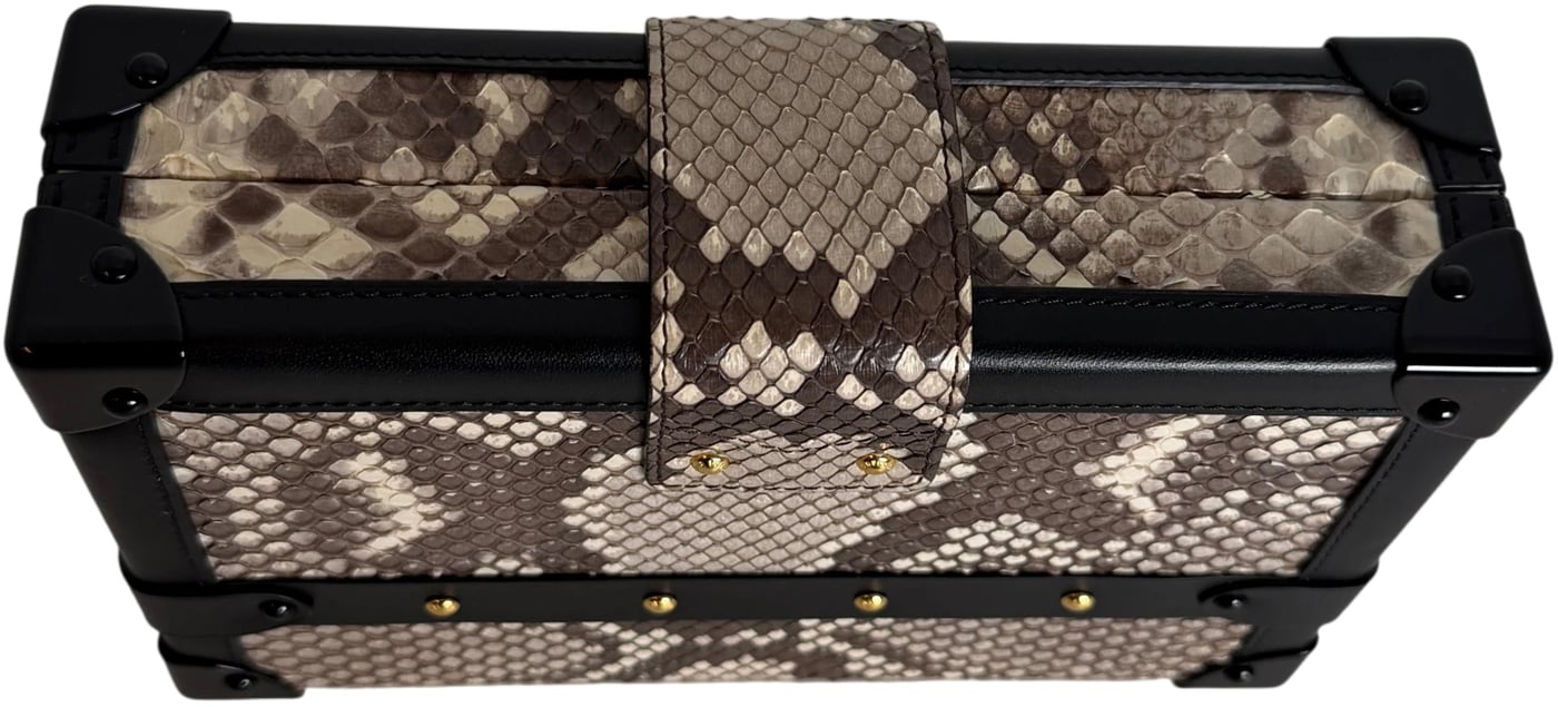 Louis Vuitton Petite Malle Python Natural Black Gold with CITES
