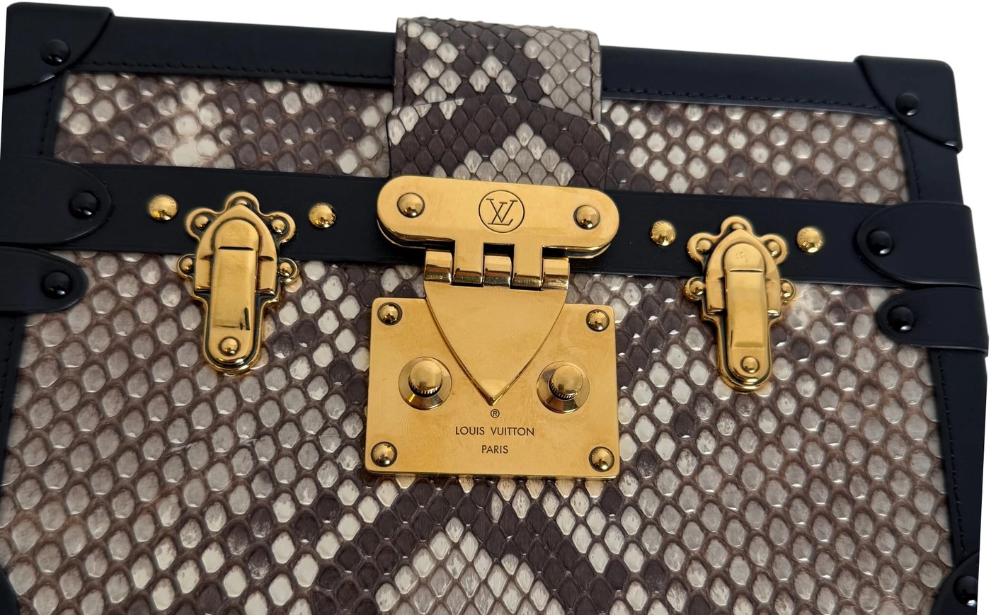 Louis Vuitton Petite Malle Python Natural Black Gold with CITES