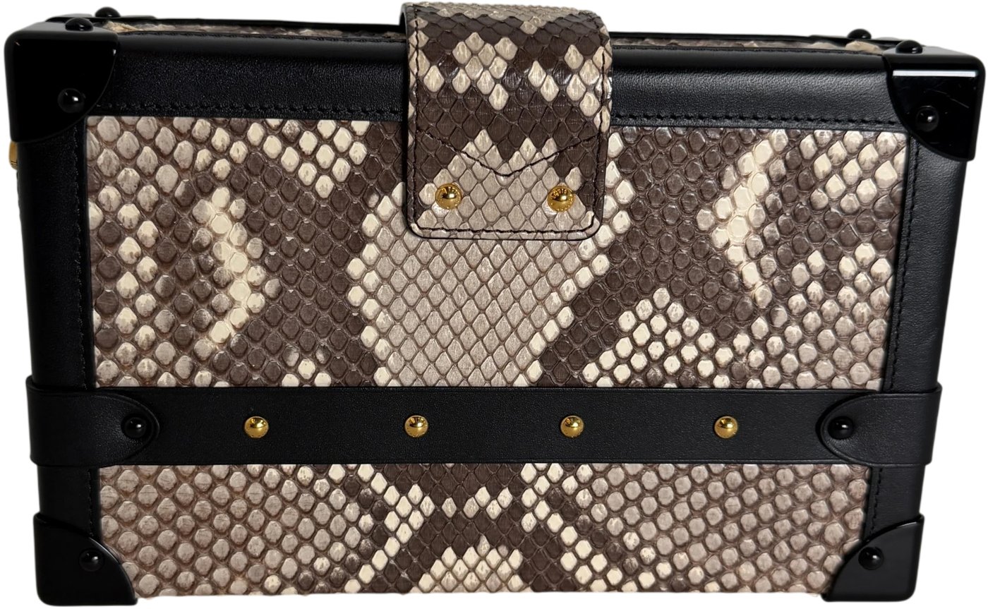 Louis Vuitton Petite Malle Python Natural Black Gold with CITES