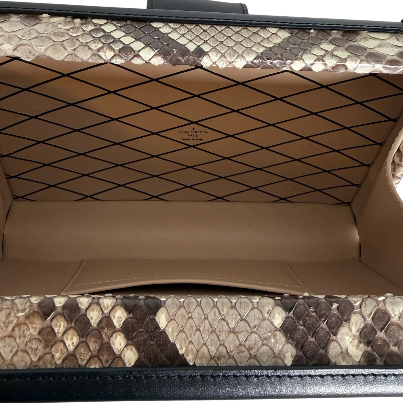Louis Vuitton Petite Malle Python Natural Black Gold with CITES