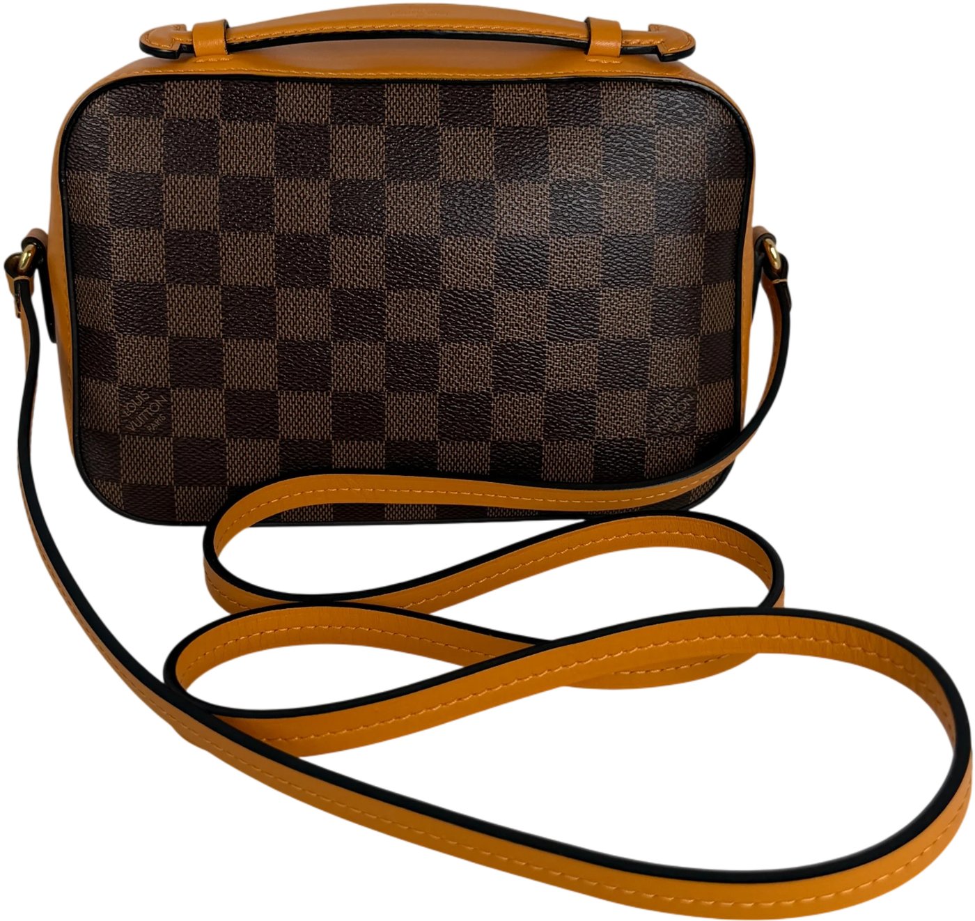 Louis Vuitton Santa Monica Damier Ebène Canvas Safran Orange Gold
