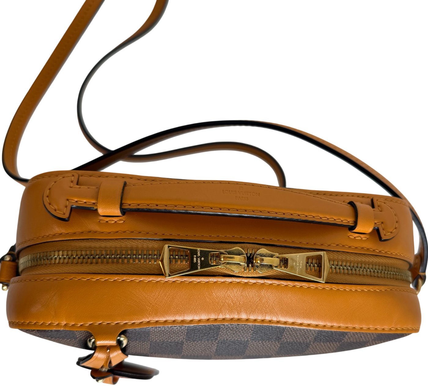 Louis Vuitton Santa Monica Damier Ebène Canvas Safran Orange Gold