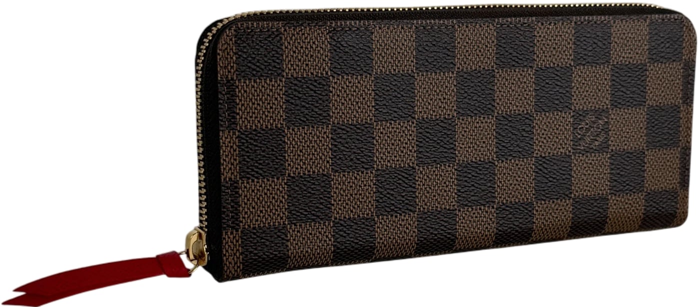 Louis Vuitton Portefeuille Clémence Damier Ebène Coquelicot Red