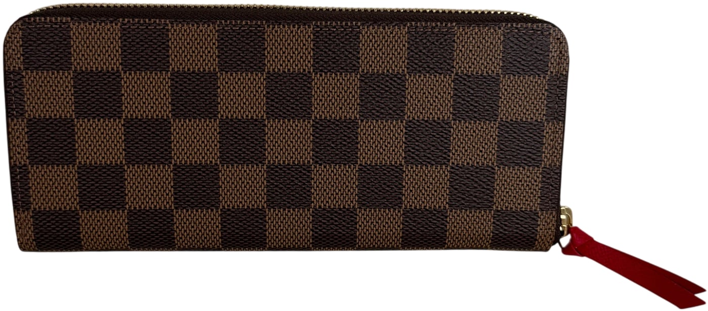 Louis Vuitton Portefeuille Clémence Damier Ebène Coquelicot Red