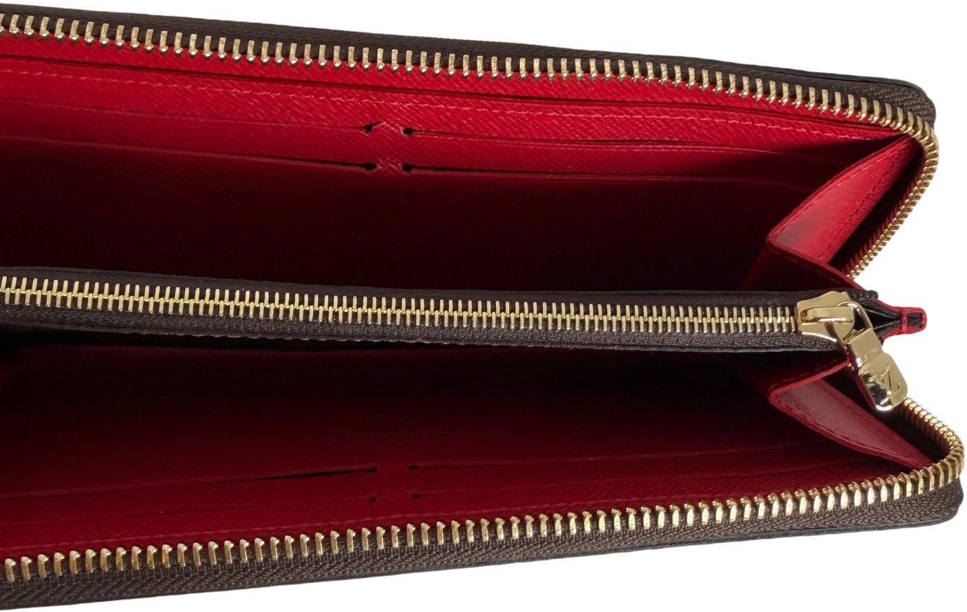 Louis Vuitton Portefeuille Clémence Damier Ebène Coquelicot Red