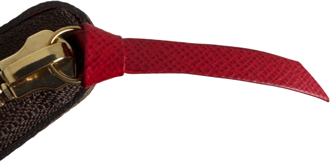 Louis Vuitton Portefeuille Clémence Damier Ebène Coquelicot Red