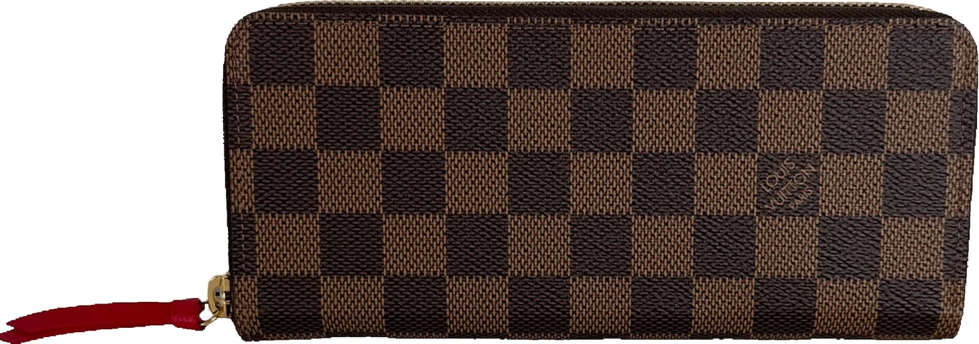 Louis Vuitton Portefeuille Clémence Damier Ebène Coquelicot Red