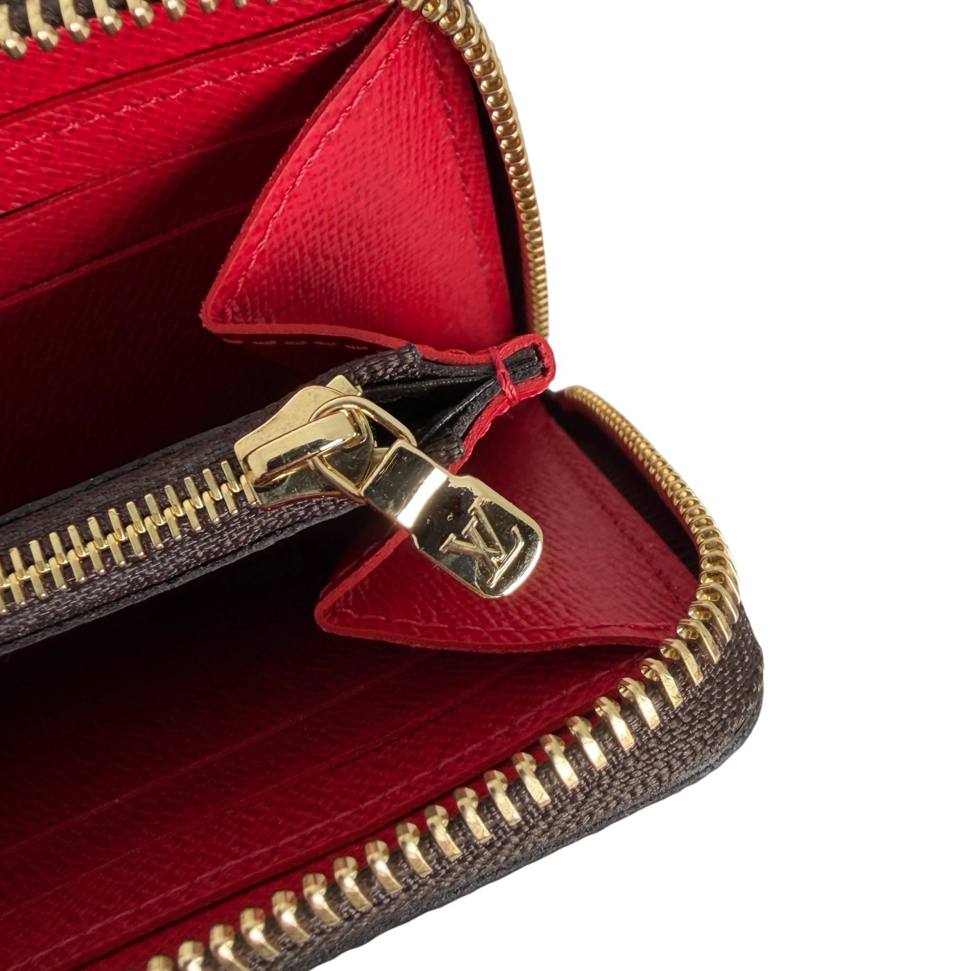 Louis Vuitton Portefeuille Clémence Damier Ebène Coquelicot Red