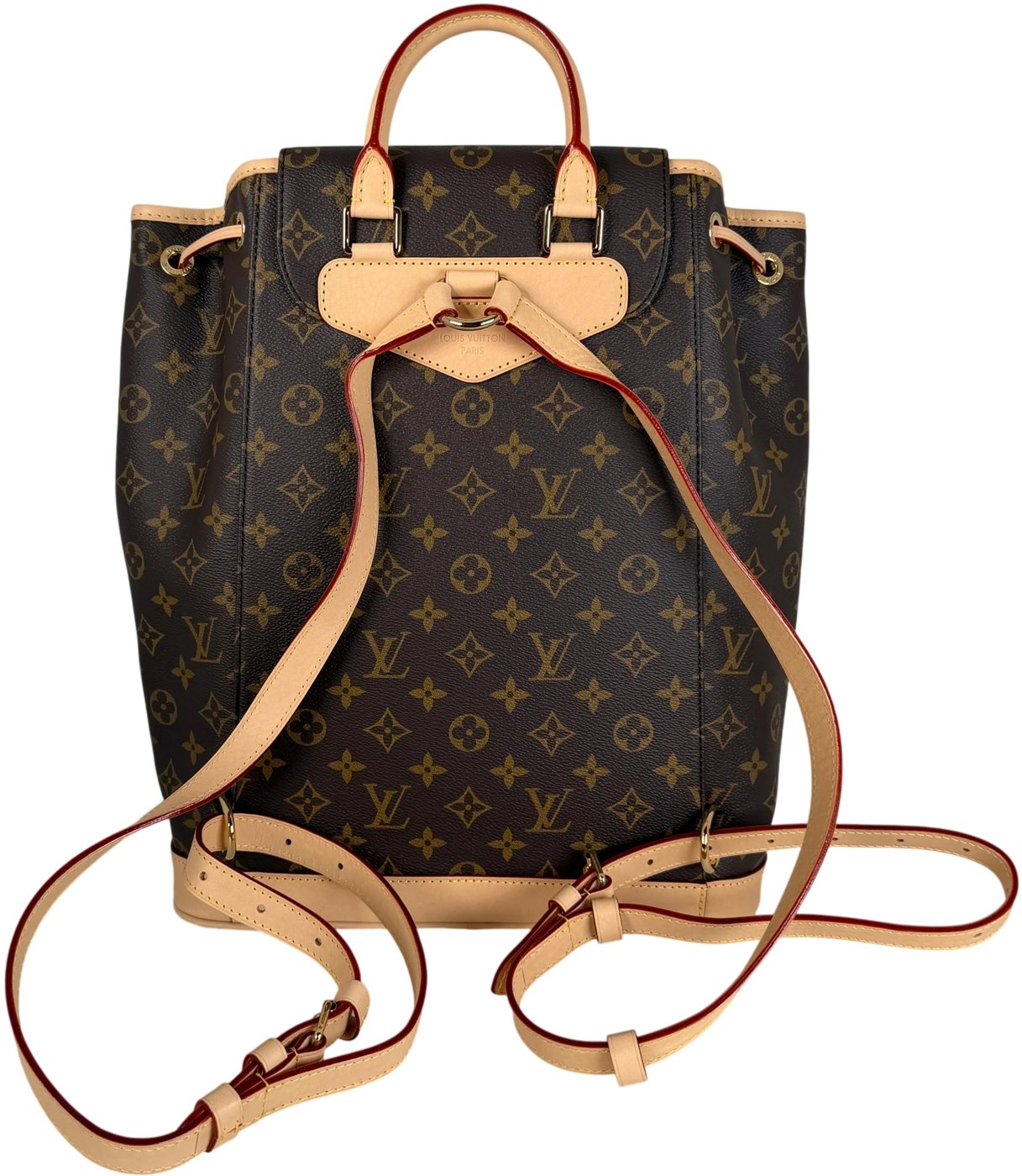 Louis Vuitton Montsouris MM Backpack Monogram Canvas Vachetta Gold