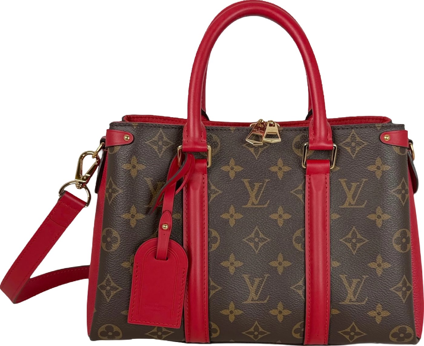 Louis Vuitton Soufflot BB Monogram Canvas Coquelicot Red Gold