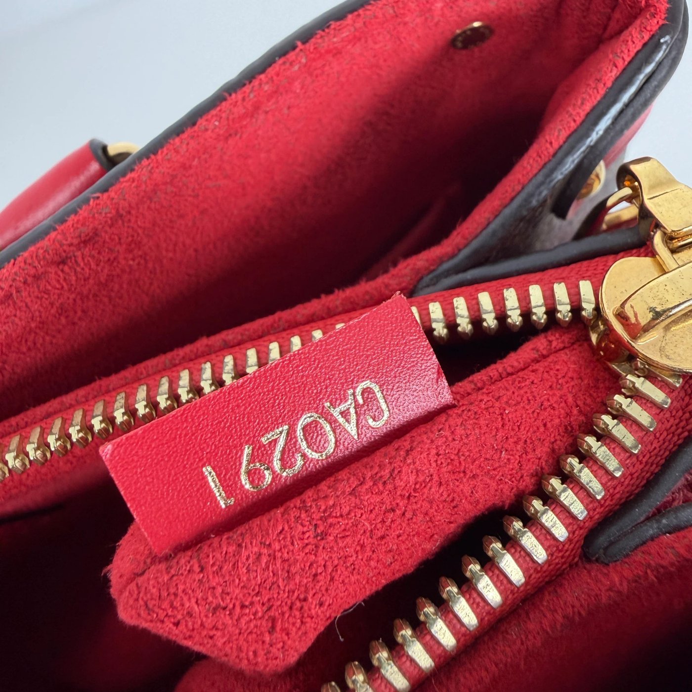 Louis Vuitton Soufflot BB Monogram Canvas Coquelicot Red Gold