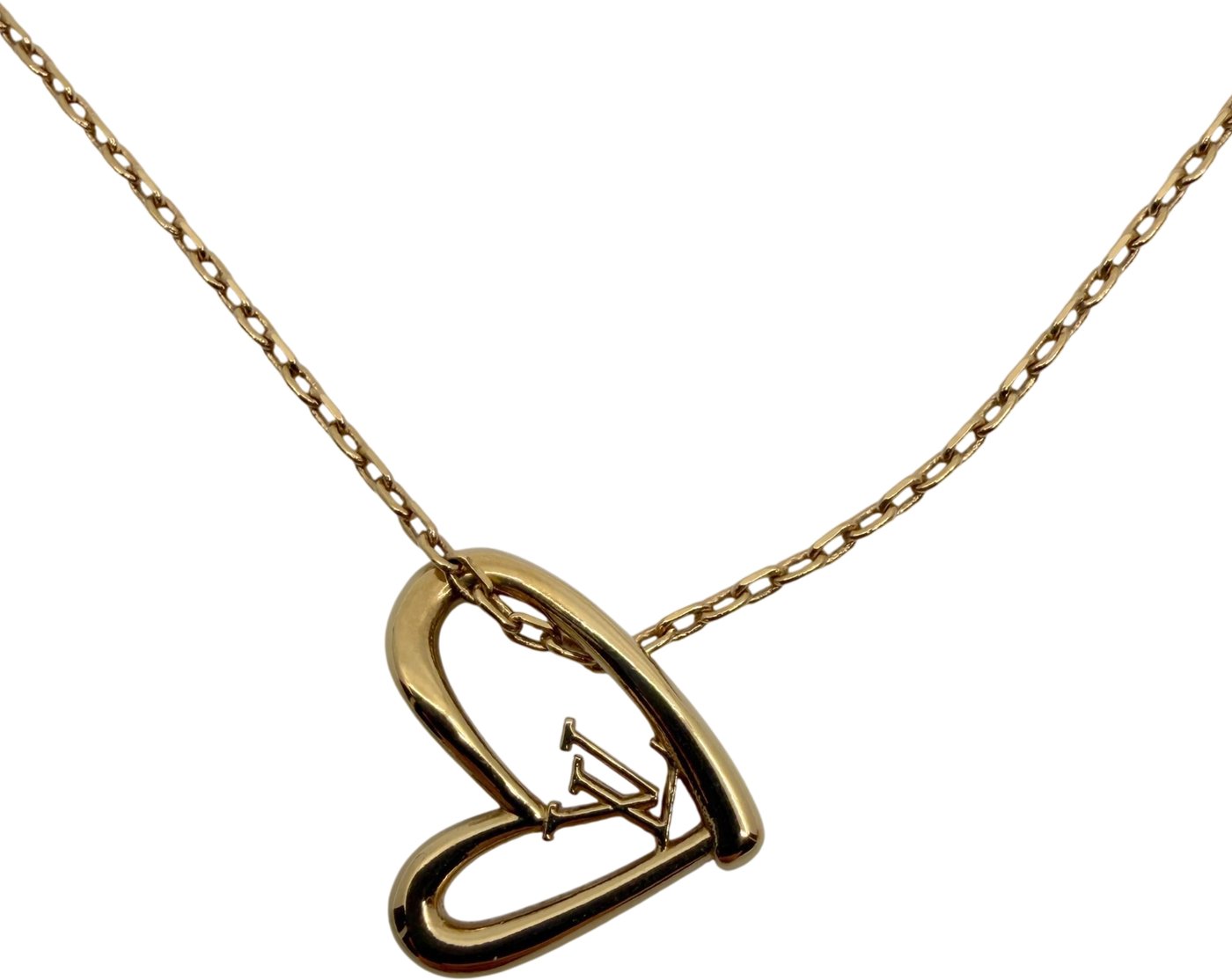 Louis Vuitton Fall in Love Necklace Heart Pendant Gold M00465