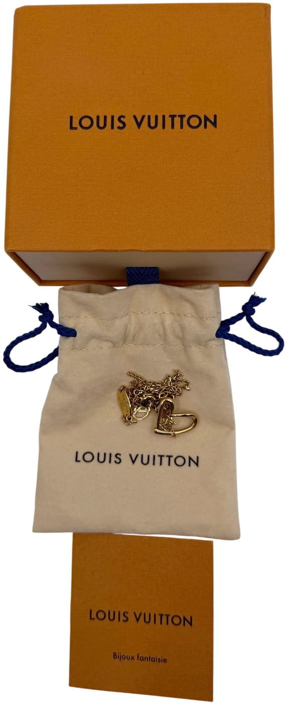 Louis Vuitton Fall in Love Necklace Heart Pendant Gold M00465