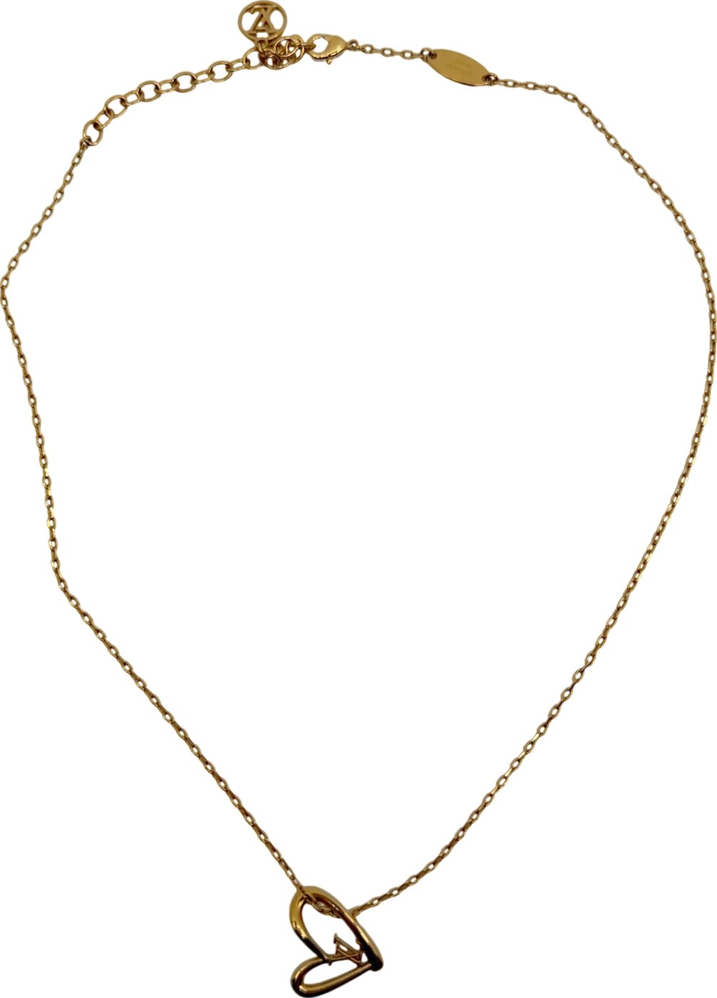 Louis Vuitton Fall in Love Necklace Heart Pendant Gold M00465