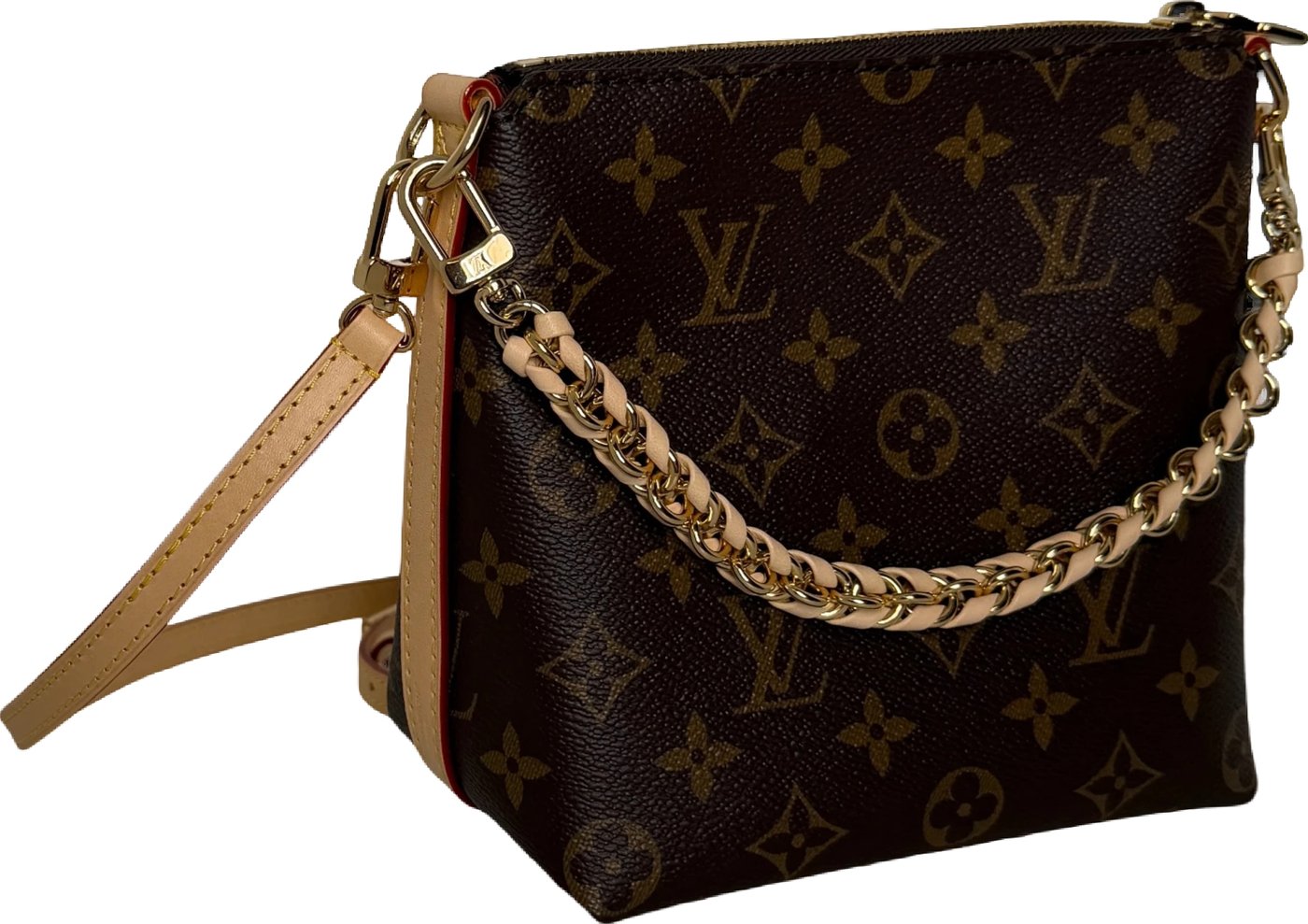 Louis Vuitton Multipass Mini Monogram Canvas Crossbody Brown Gold
