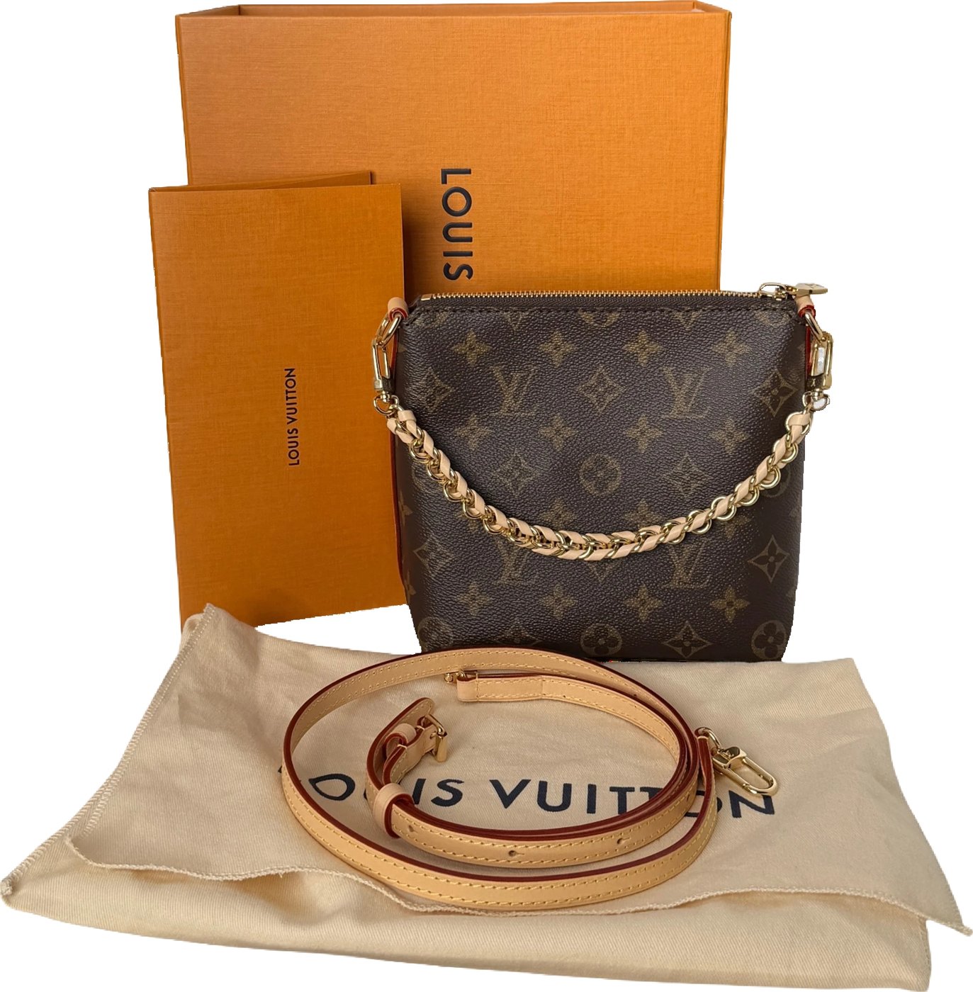 Louis Vuitton Multipass Mini Monogram Canvas Crossbody Brown Gold