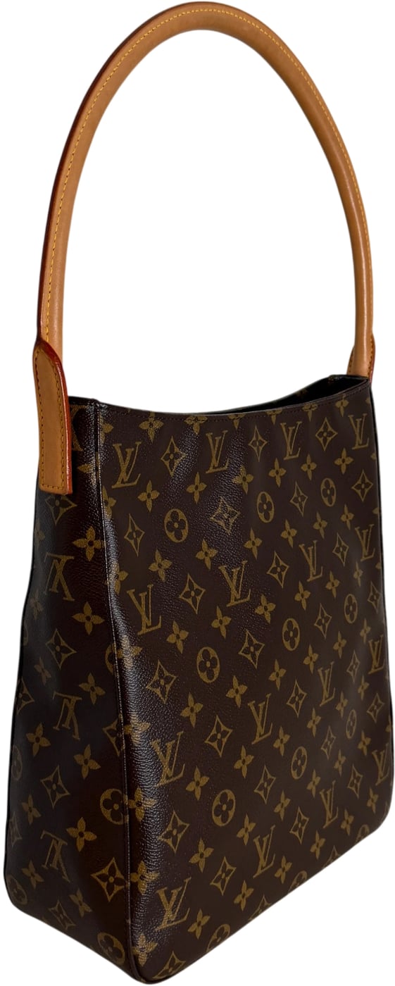 Louis Vuitton Looping GM Shoulder Bag Monogram Canvas Brown Gold