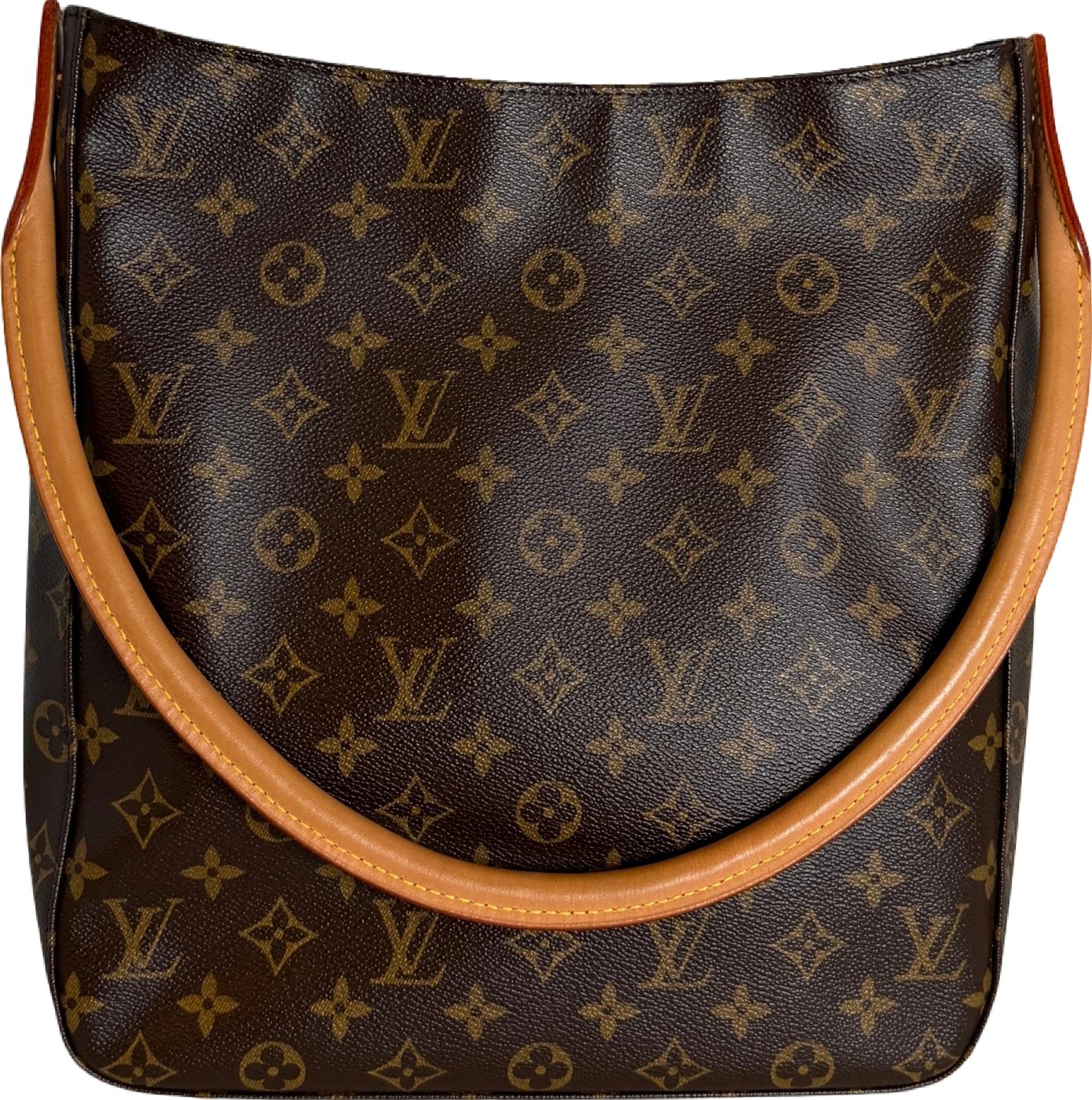 Louis Vuitton Looping GM Shoulder Bag Monogram Canvas Brown Gold