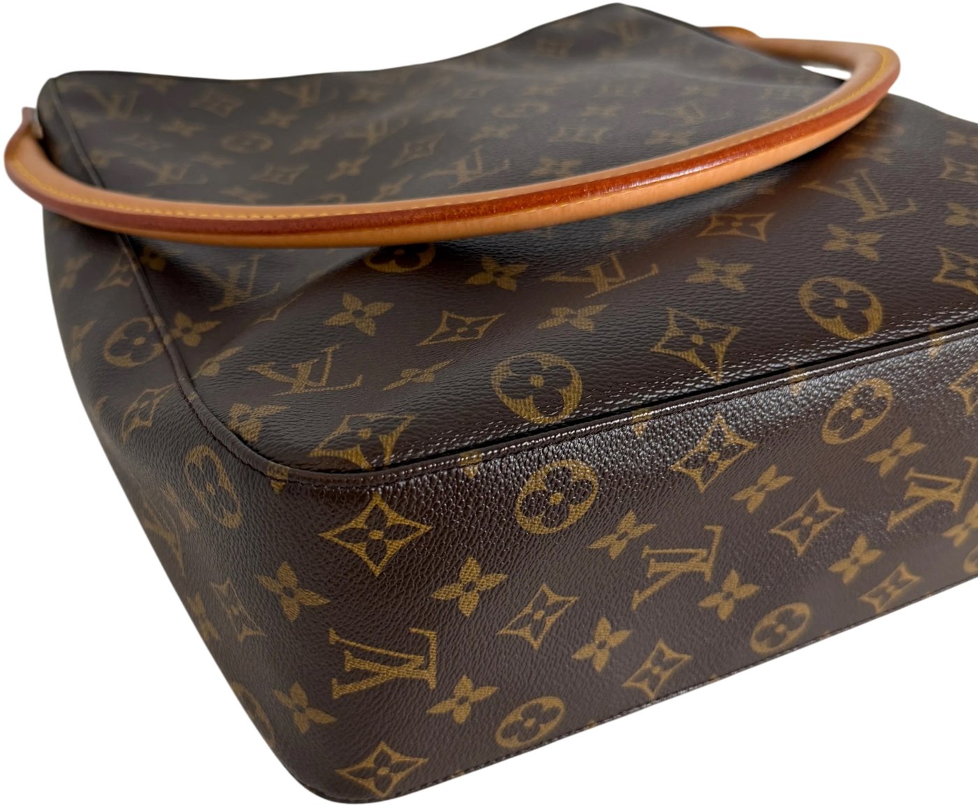 Louis Vuitton Looping GM Shoulder Bag Monogram Canvas Brown Gold