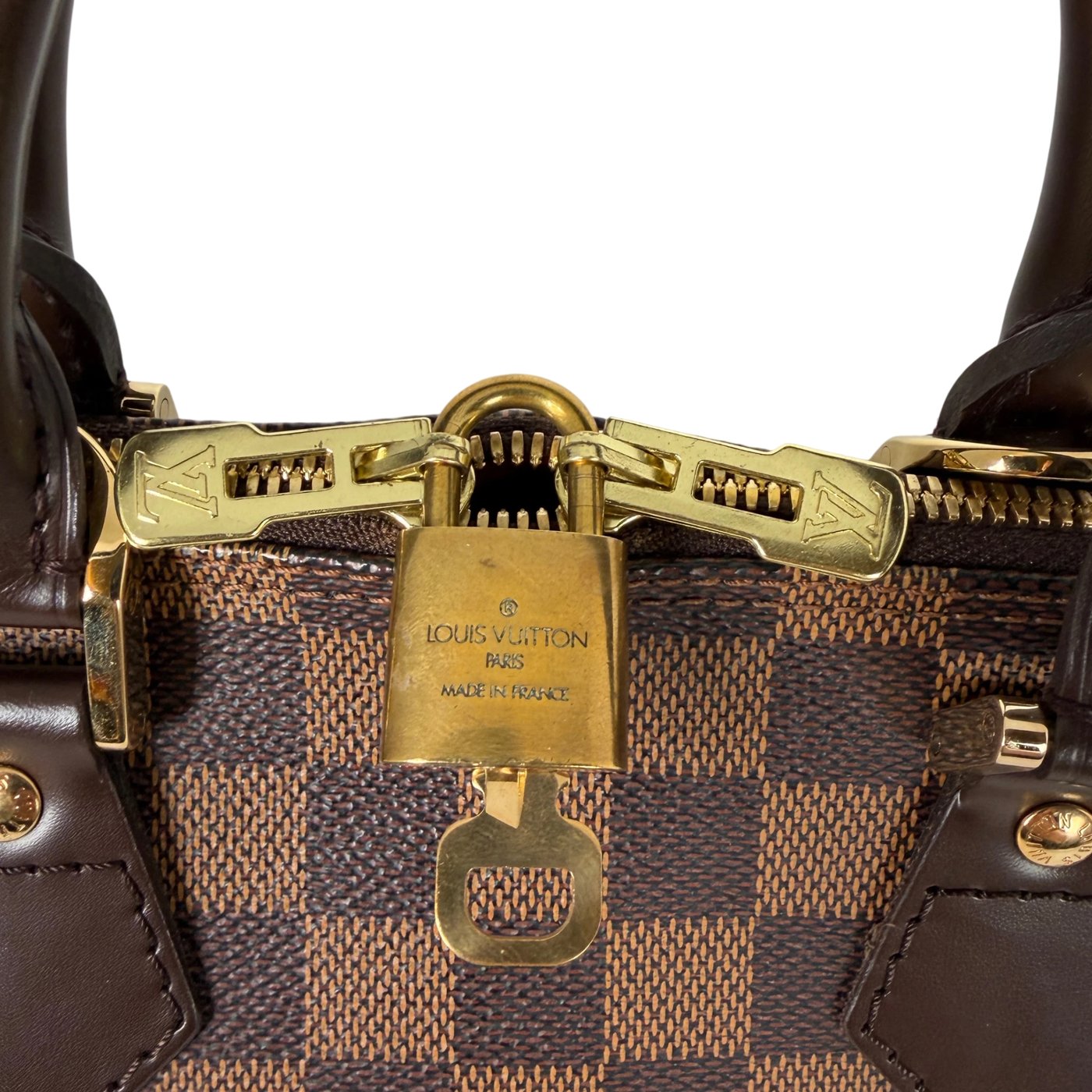 Louis Vuitton Alma PM Damier Ebène Canvas Brown Gold