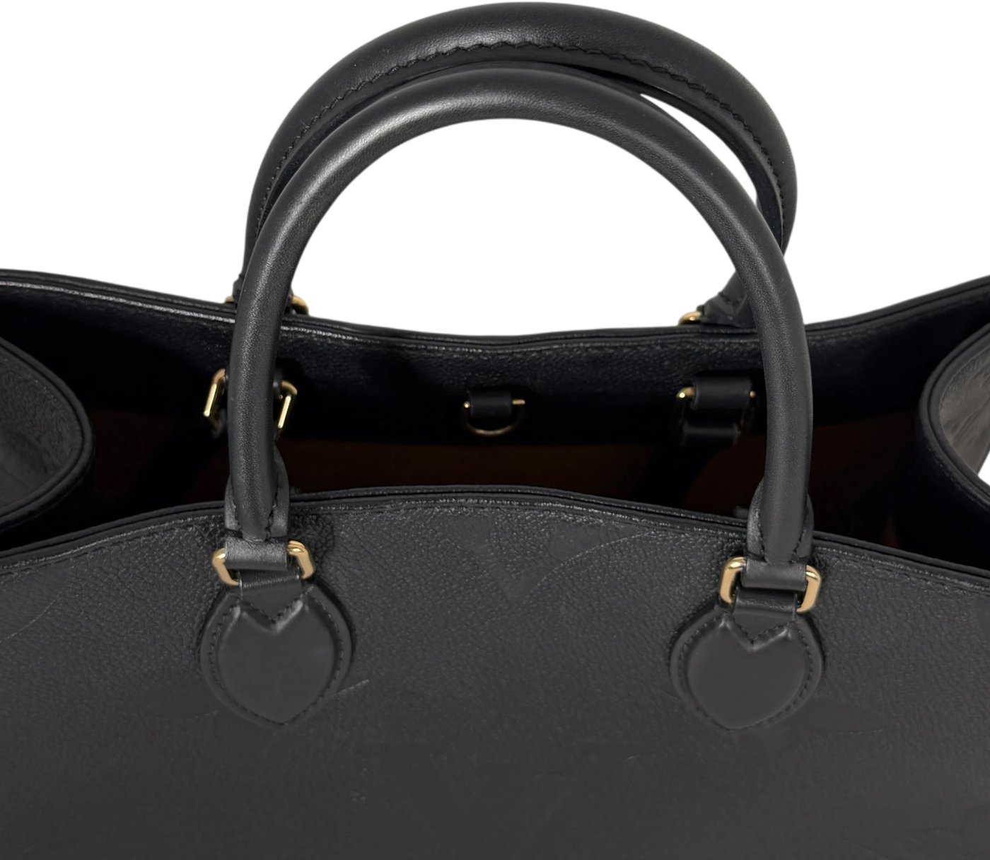 Louis Vuitton OnTheGo MM Monogram Empreinte Leather Black Gold