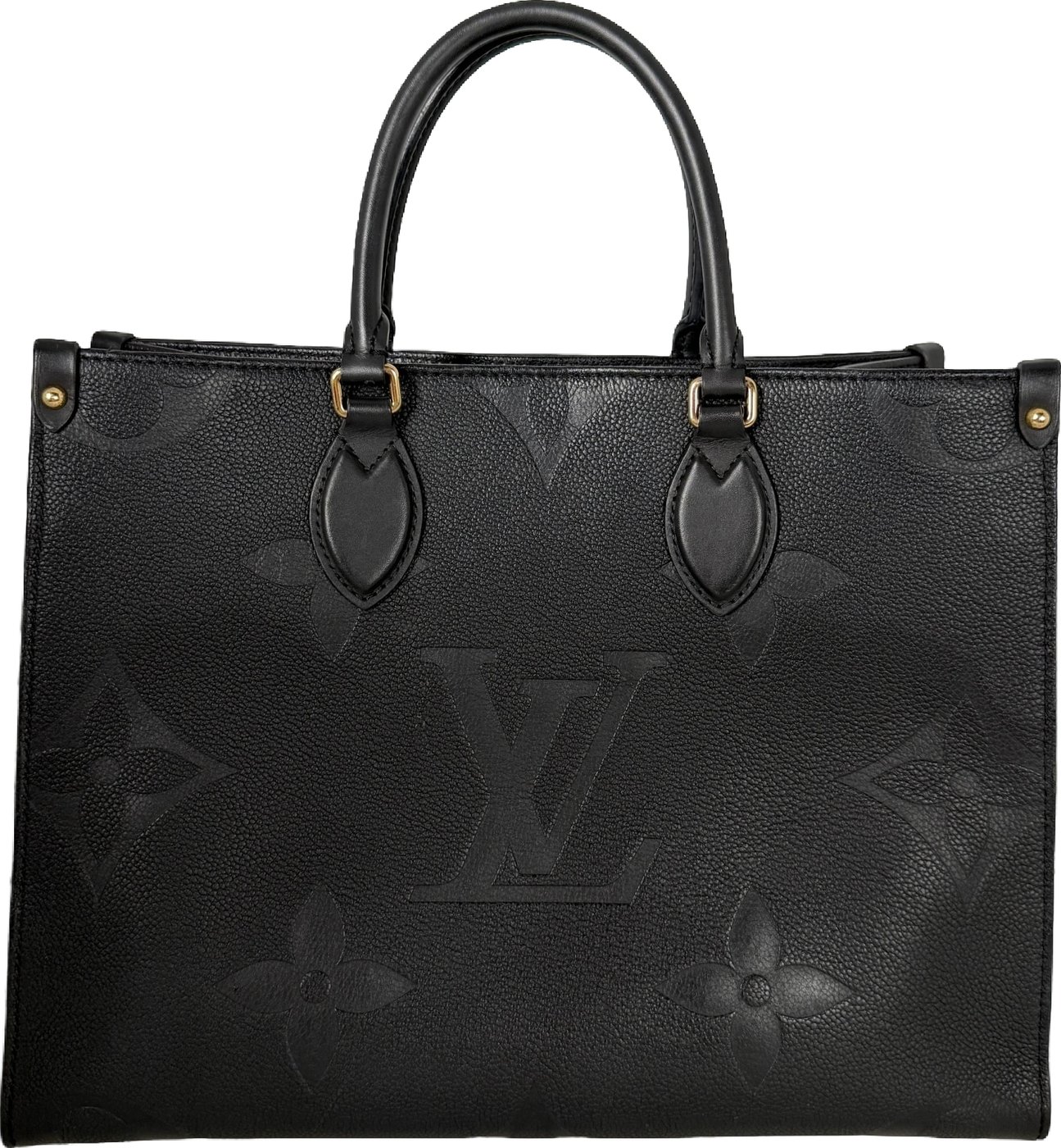 Louis Vuitton OnTheGo MM Monogram Empreinte Leather Black Gold