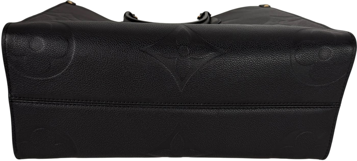 Louis Vuitton OnTheGo MM Monogram Empreinte Leather Black Gold