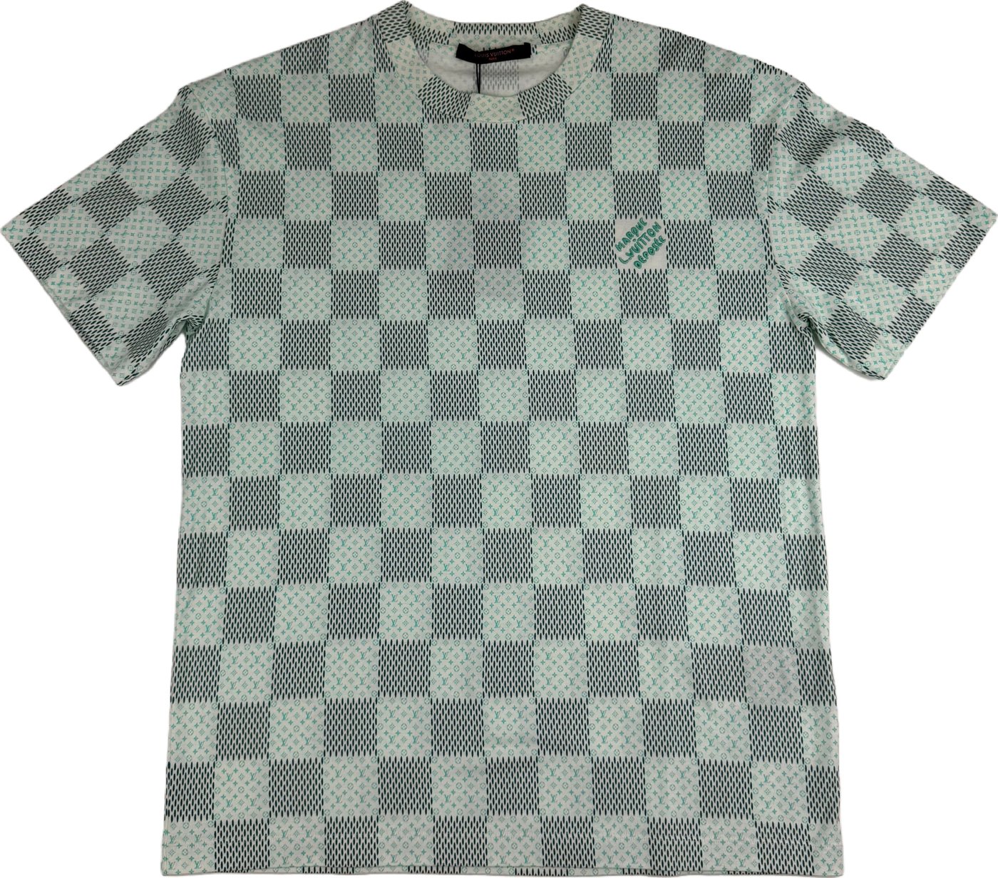 Louis Vuitton Printed Short-Sleeved Cotton Damier Monogram T-Shirt 'Milky White' - Size S (ARCHIVE)