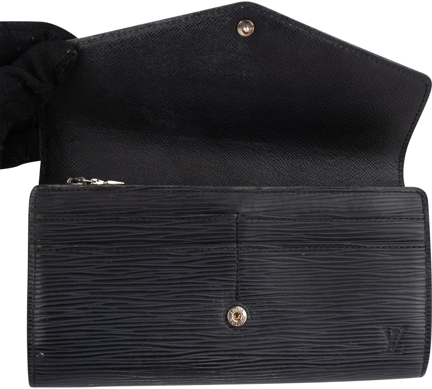 Louis Vuitton Noir Epi Leather Sarah Wallet