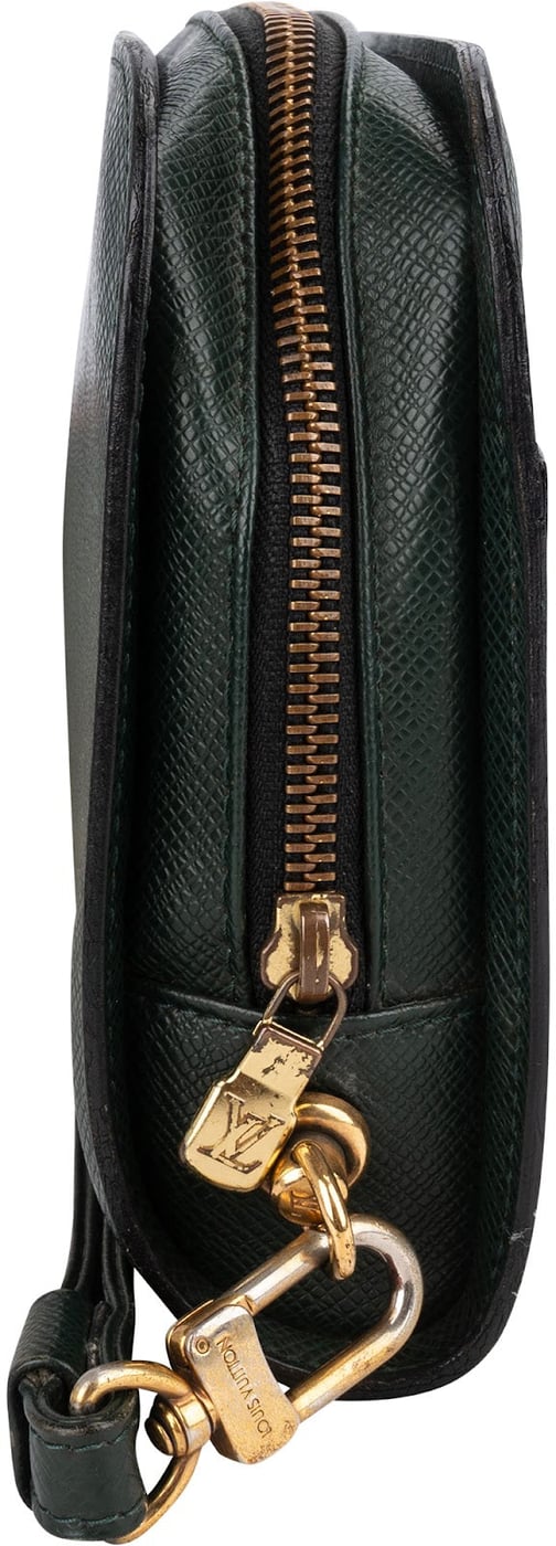 Louis Vuitton Green Taiga Leather Baikal Clutch Bag