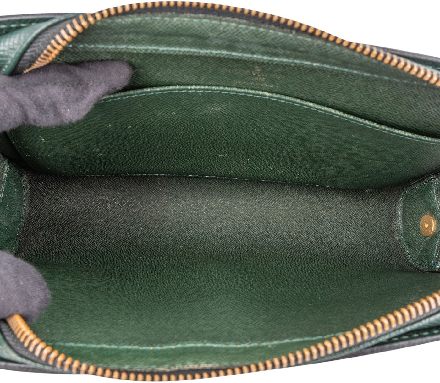 Louis Vuitton Green Taiga Leather Baikal Clutch Bag
