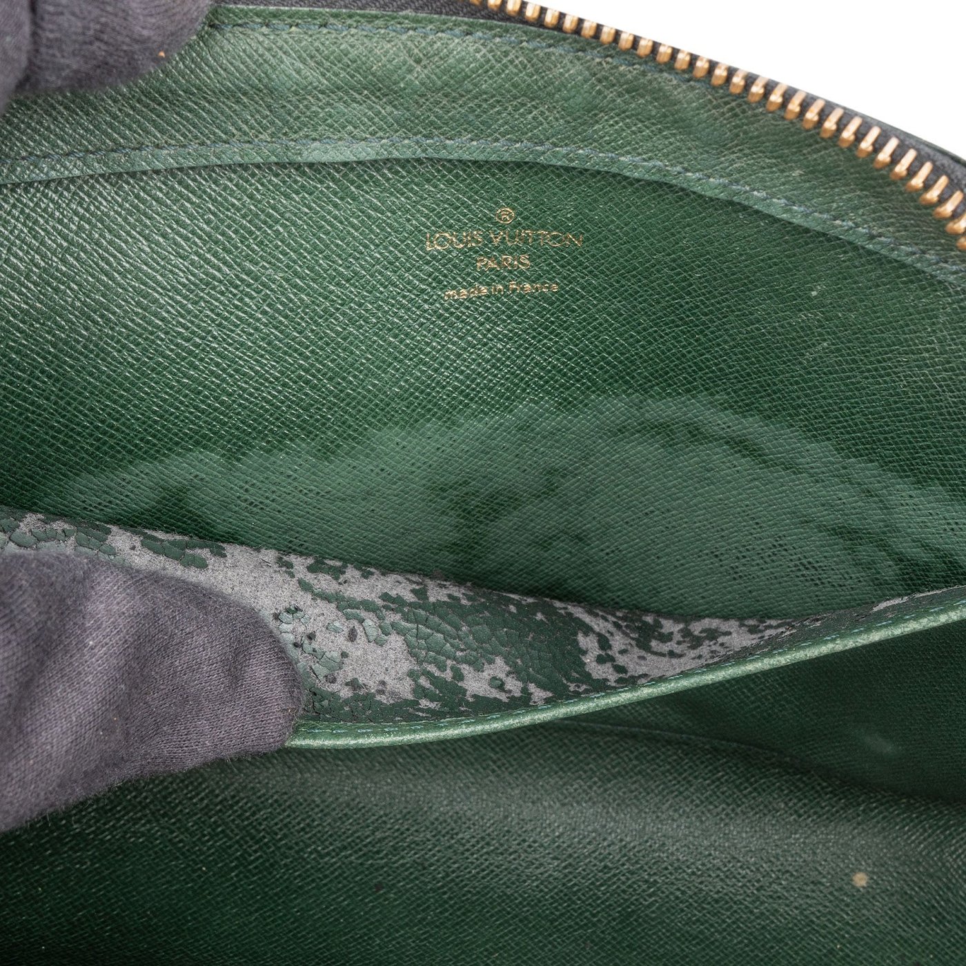 Louis Vuitton Green Taiga Leather Baikal Clutch Bag