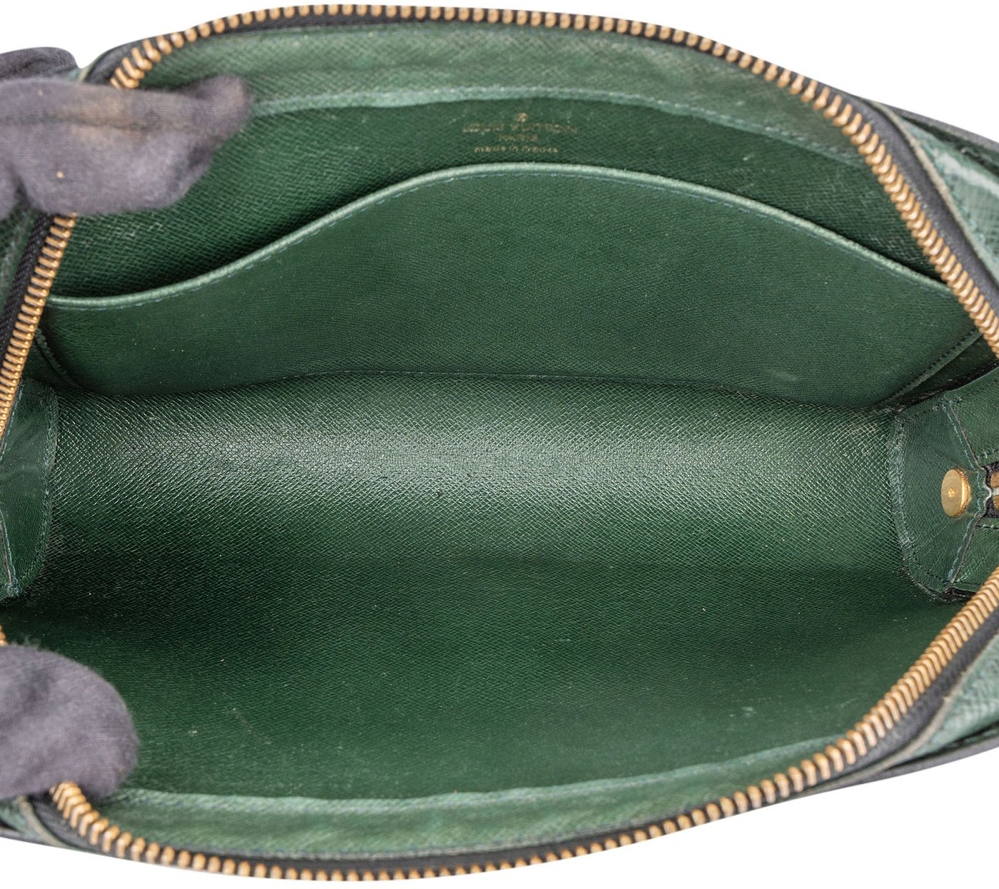 Louis Vuitton Green Taiga Leather Baikal Clutch Bag