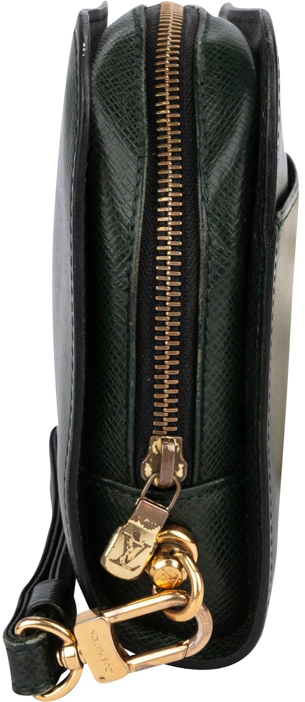 Louis Vuitton Green Taiga Leather Baikal Clutch Bag