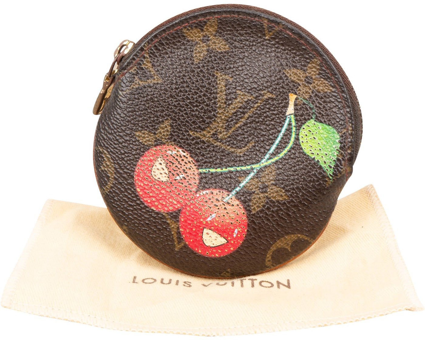 Louis Vuitton Canvas Monogram Limited Murakami Cerises Cherry Rond Key Pouch