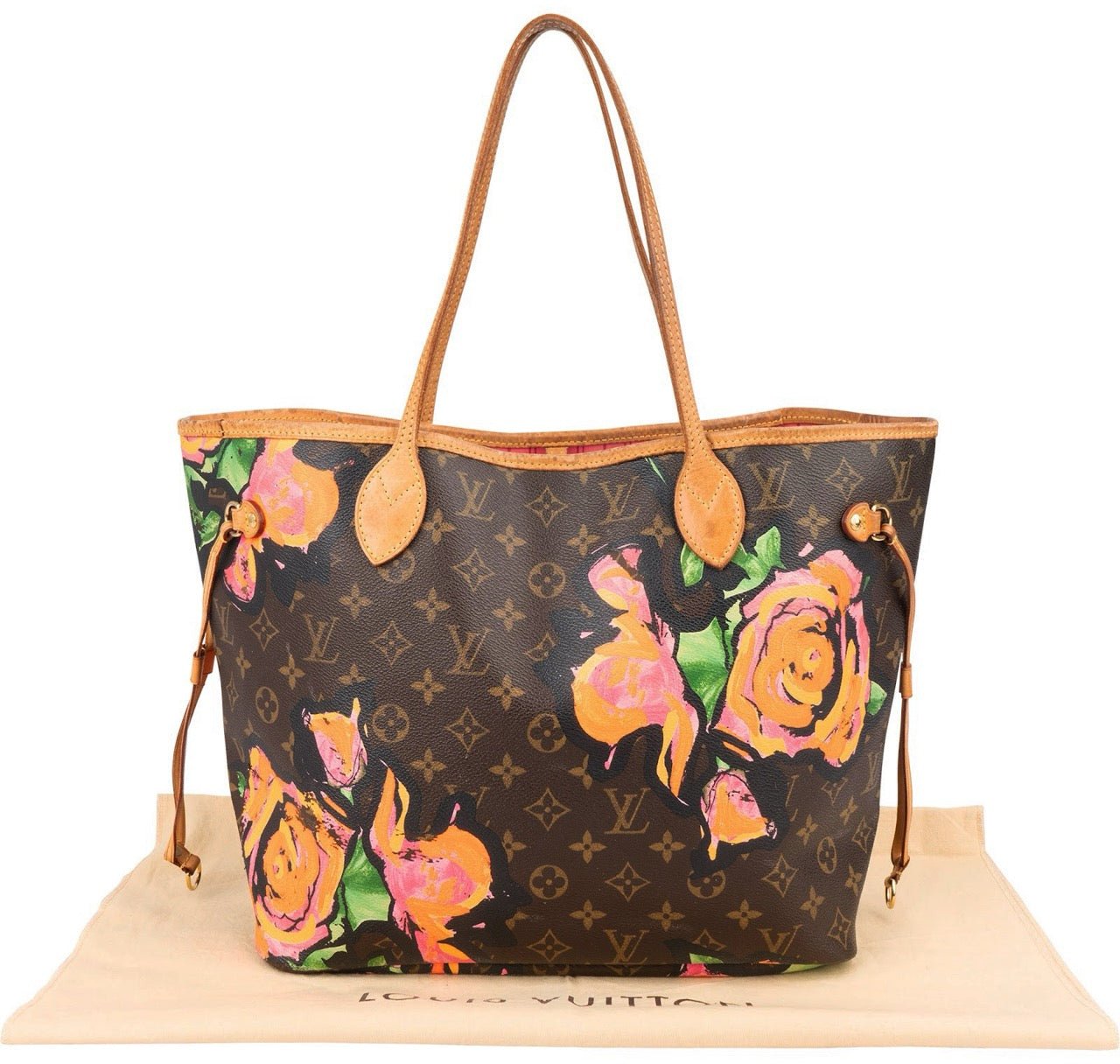 Louis Vuitton Limited Monogram Roses Neverfull MM Shoulder Bag