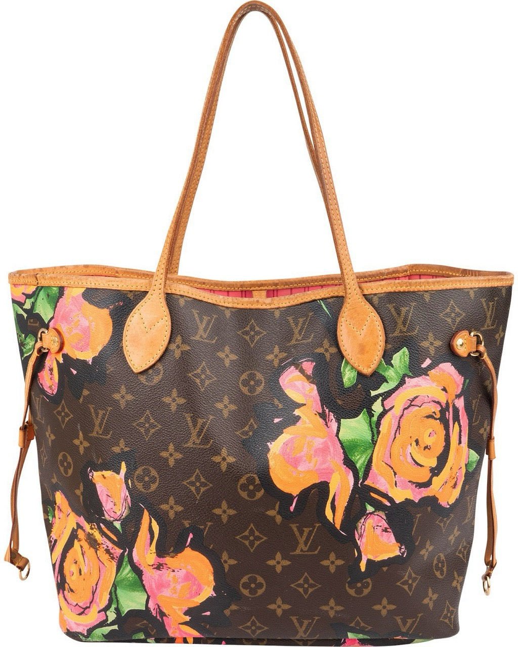 Louis Vuitton Limited Monogram Roses Neverfull MM Shoulder Bag