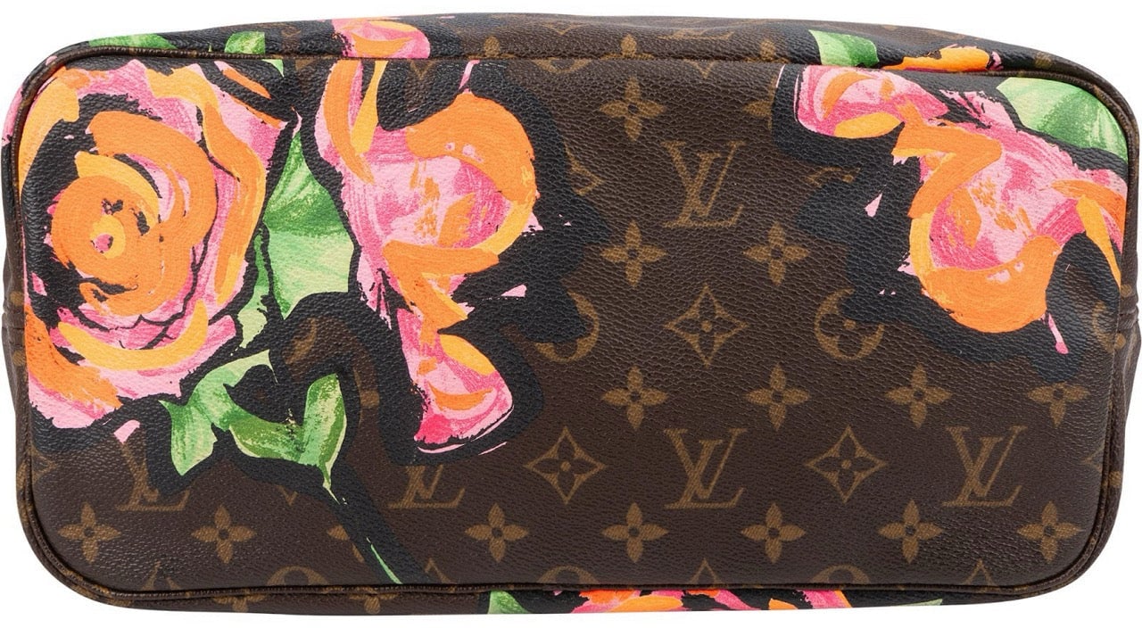 Louis Vuitton Limited Monogram Roses Neverfull MM Shoulder Bag