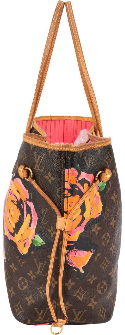 Louis Vuitton Limited Monogram Roses Neverfull MM Shoulder Bag
