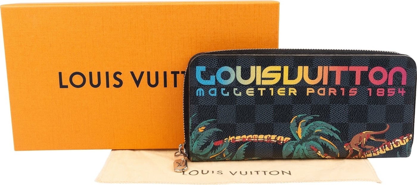 Louis Vuitton Monogram Damier Graphite Illustre Jungle Malletier Zippy Organizer Wallet